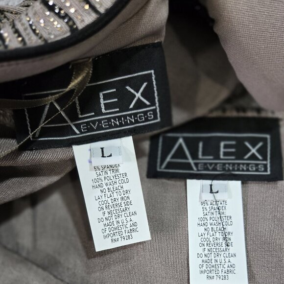Alex Evenings NWT Taupe Black Stone Glitter Jacket Tank Top Slinky Knit Set of 2 - Picture 9 of 11